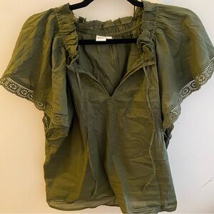 GAP Factory Split-neck Lace Top, size M